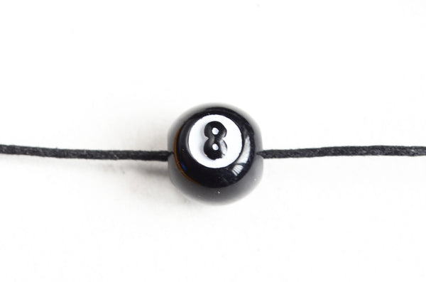 20 8 Ball Beads, Black Acrylic Billiard Beads, 12mm (1950)