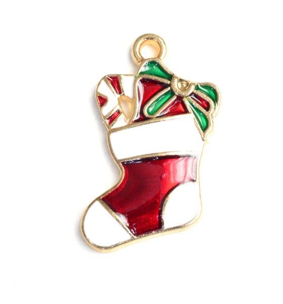 Christmas Stocking Charms, 28mm x 16mm - 5 pieces (1544)