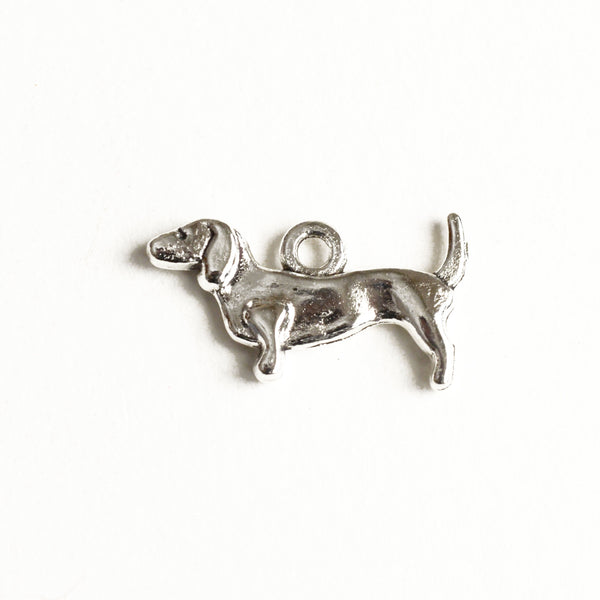 silver dachshund weiner dog charms