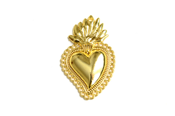 large gold sacred heart charms @paperdogsupplyco