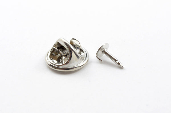 Silver Tie Tack Pin, Pin Blanks, 5mm Glue Pad, 12 sets (F040)