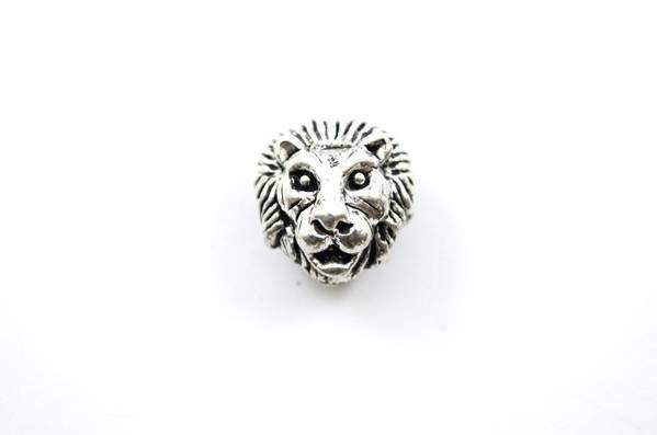 Lion Head Bead Antique Silver Metal Spacer Beads 2 pieces S250