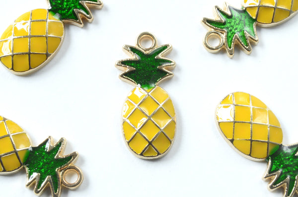 Pineapple Charm Yellow Enamel - 5 pieces (167G)