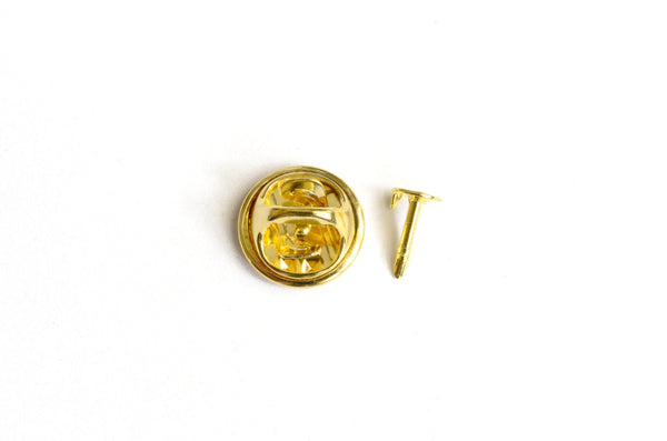 Gold Tie Tack Pin, Pin Blanks, 5mm Glue Pad, 12 sets (F082)