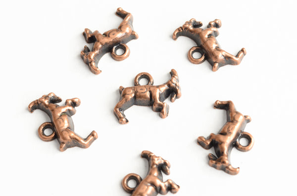Goat Charms, Antique Copper Finish, 15mm x 10mm - 10 pieces (759)