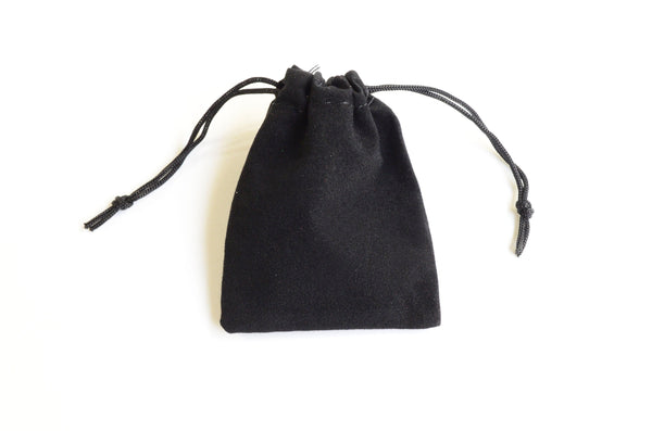 Black Fabric Gift Pouch, Small Drawstring Bag, Jewelry and Party Favor Bag,  3
