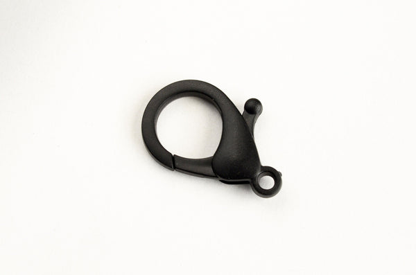 Large Lobster Claw Clasp, Black Plastic, 35mm x 21mm - 5 pieces (PC007)