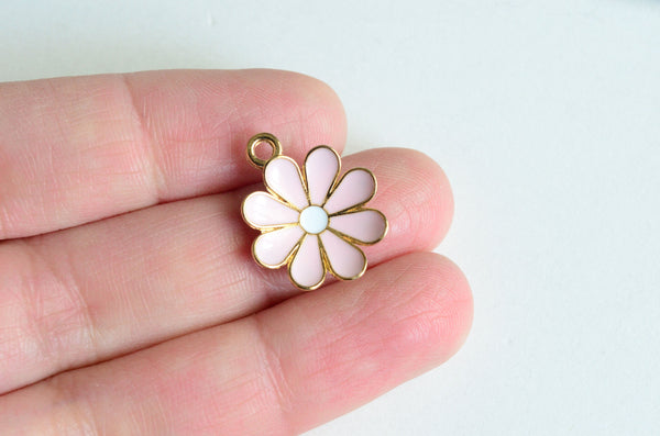 Gold Colored Metal Flower Charms