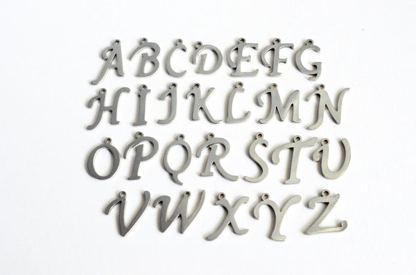 Initial Charms, Alphabet Stainless Steel Full Set Pendants - 26 pieces (1363)