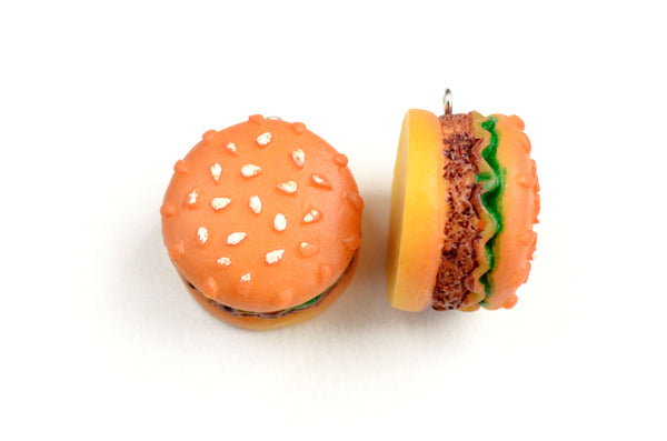 Resin Cheeseburger Pendants, 25mm - 2 pieces (PC048)